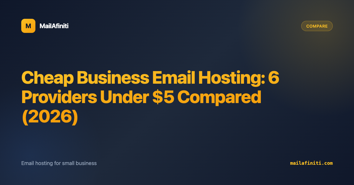 Cheapest Business Email Hosting 2026: 6 Plans From $1